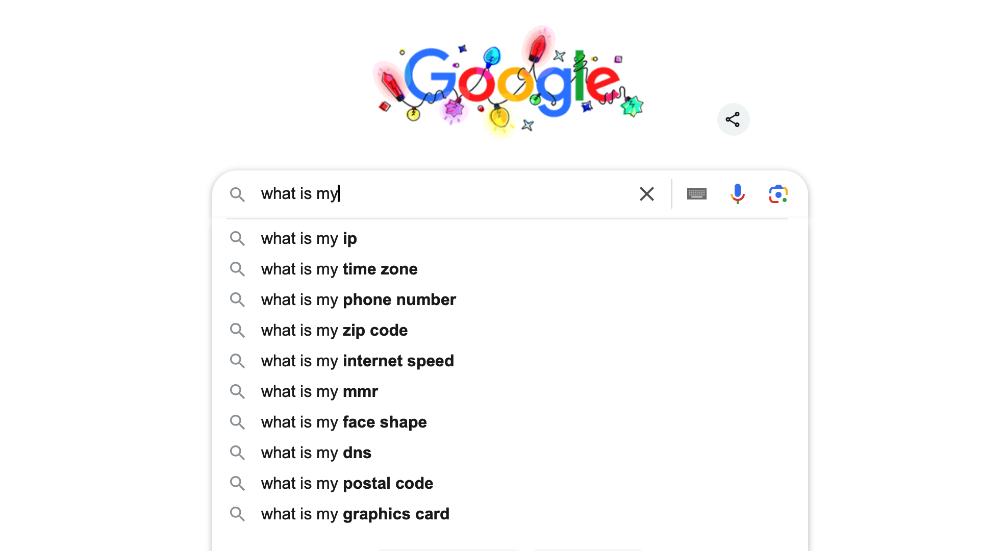 example autocomplete results for what is my